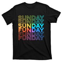 Sunday Funday Rainbow Fade Color Party T-Shirt