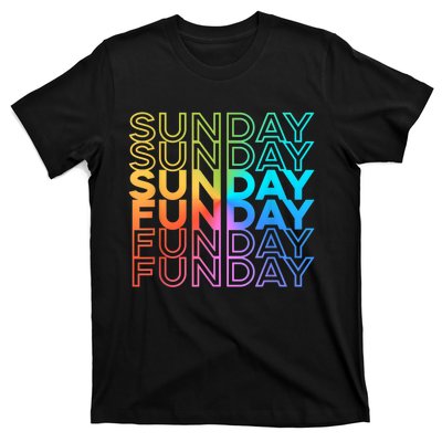 Sunday Funday Rainbow Fade Color Party T-Shirt