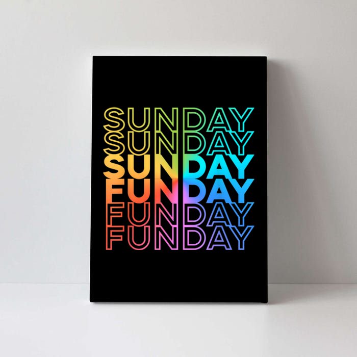 Sunday Funday Rainbow Fade Color Party Canvas