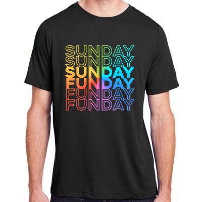 Sunday Funday Rainbow Fade Color Party Adult ChromaSoft Performance T-Shirt