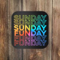 Sunday Funday Rainbow Fade Color Party Coaster