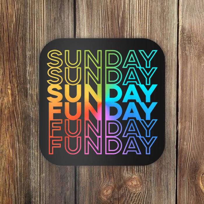 Sunday Funday Rainbow Fade Color Party Coaster