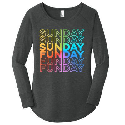 Sunday Funday Rainbow Fade Color Party Women's Perfect Tri Tunic Long Sleeve Shirt