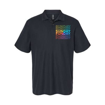 Sunday Funday Rainbow Fade Color Party Softstyle Adult Sport Polo