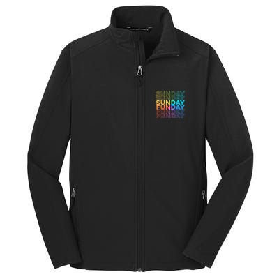 Sunday Funday Rainbow Fade Color Party Core Soft Shell Jacket