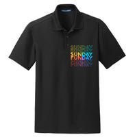 Sunday Funday Rainbow Fade Color Party Dry Zone Grid Polo