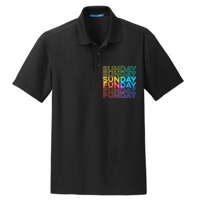 Sunday Funday Rainbow Fade Color Party Dry Zone Grid Polo