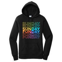 Sunday Funday Rainbow Fade Color Party Women's Pullover Hoodie