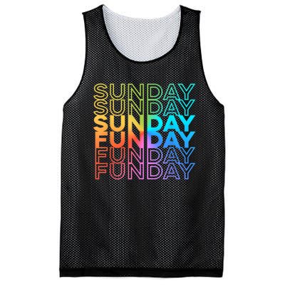 Sunday Funday Rainbow Fade Color Party Mesh Reversible Basketball Jersey Tank