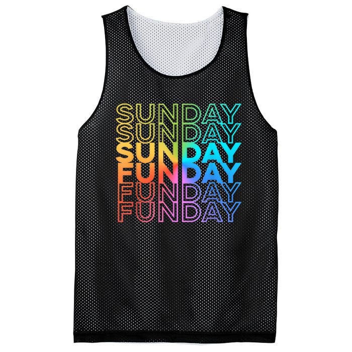 Sunday Funday Rainbow Fade Color Party Mesh Reversible Basketball Jersey Tank