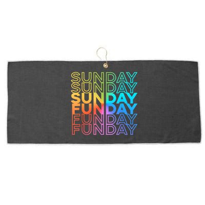 Sunday Funday Rainbow Fade Color Party Large Microfiber Waffle Golf Towel