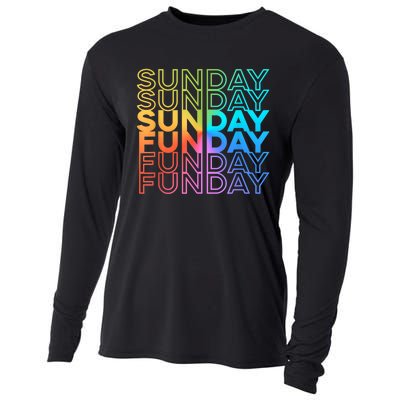 Sunday Funday Rainbow Fade Color Party Cooling Performance Long Sleeve Crew