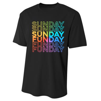 Sunday Funday Rainbow Fade Color Party Performance Sprint T-Shirt