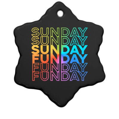 Sunday Funday Rainbow Fade Color Party Ceramic Star Ornament