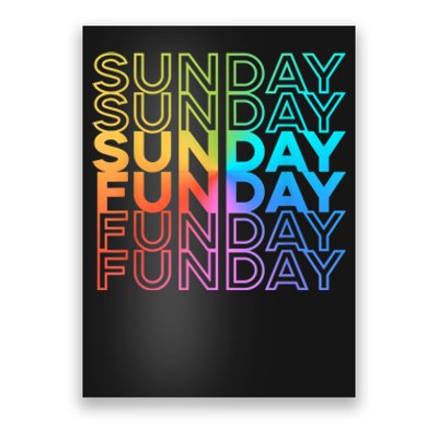 Sunday Funday Rainbow Fade Color Party Poster