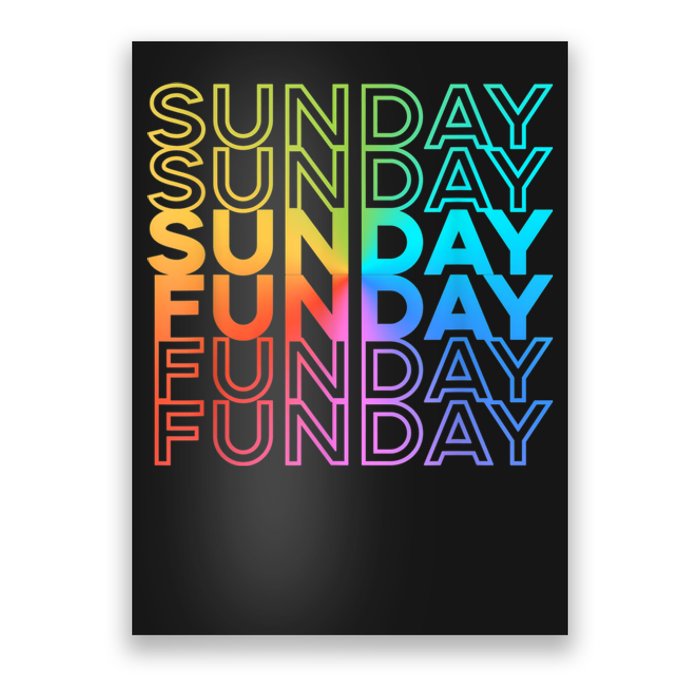 Sunday Funday Rainbow Fade Color Party Poster