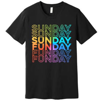 Sunday Funday Rainbow Fade Color Party Premium T-Shirt