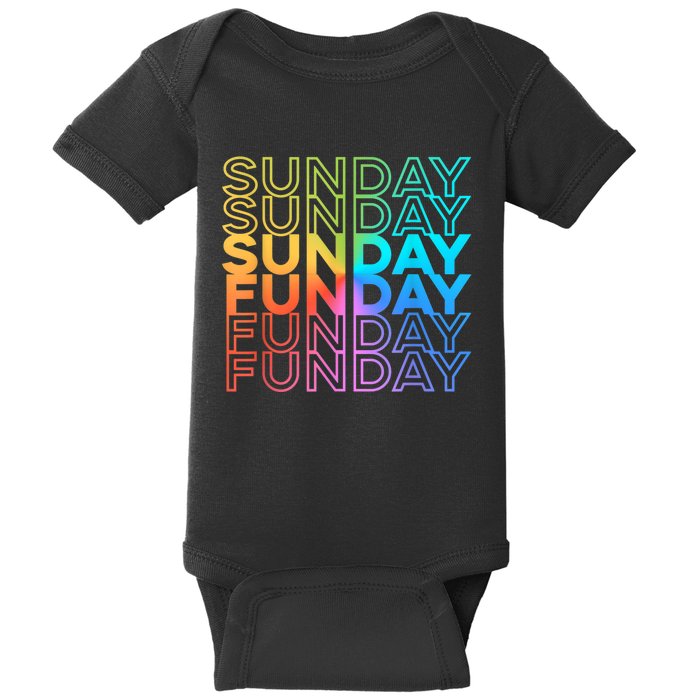 Sunday Funday Rainbow Fade Color Party Baby Bodysuit