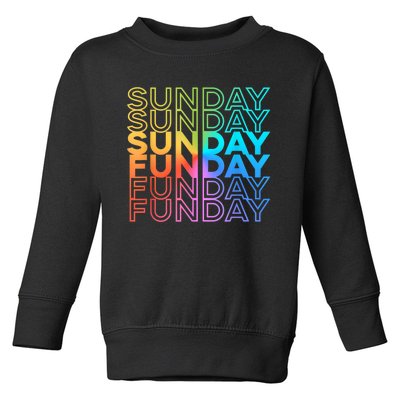 Sunday Funday Rainbow Fade Color Party Toddler Sweatshirt