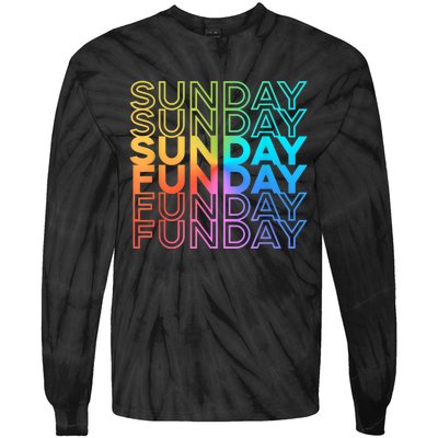 Sunday Funday Rainbow Fade Color Party Tie-Dye Long Sleeve Shirt