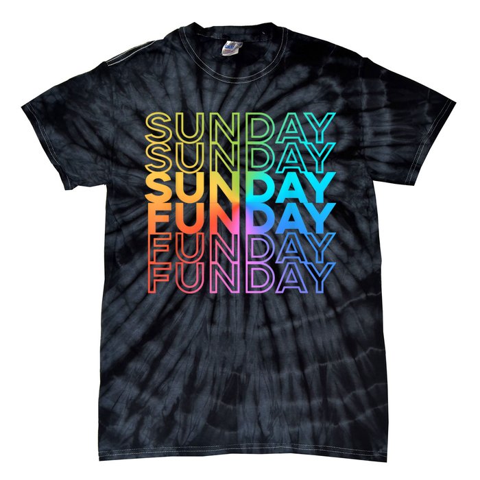 Sunday Funday Rainbow Fade Color Party Tie-Dye T-Shirt