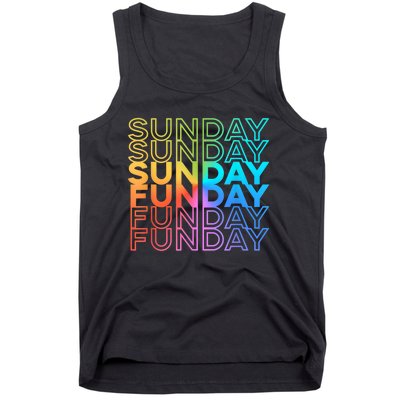 Sunday Funday Rainbow Fade Color Party Tank Top