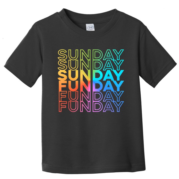 Sunday Funday Rainbow Fade Color Party Toddler T-Shirt