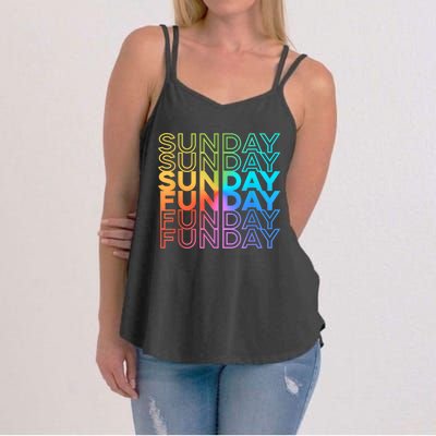 Sunday Funday Rainbow Fade Color Party Women's Strappy Tank