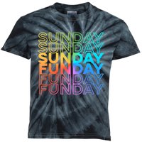 Sunday Funday Rainbow Fade Color Party Kids Tie-Dye T-Shirt