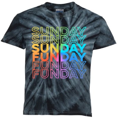 Sunday Funday Rainbow Fade Color Party Kids Tie-Dye T-Shirt