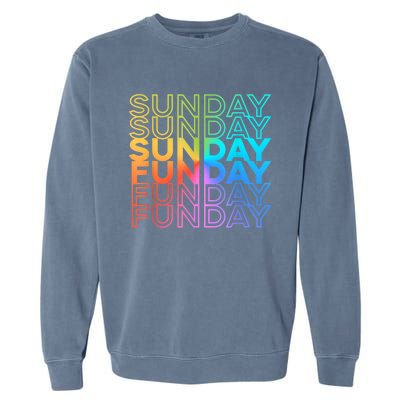 Sunday Funday Rainbow Fade Color Party Garment-Dyed Sweatshirt