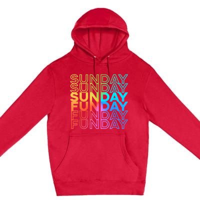 Sunday Funday Rainbow Fade Color Party Premium Pullover Hoodie