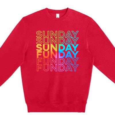 Sunday Funday Rainbow Fade Color Party Premium Crewneck Sweatshirt