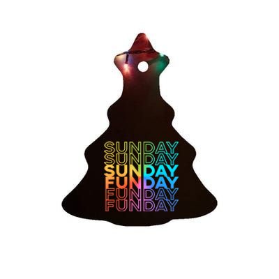 Sunday Funday Rainbow Fade Color Party Ceramic Tree Ornament