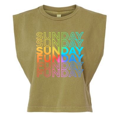 Sunday Funday Rainbow Fade Color Party Garment-Dyed Women's Muscle Tee