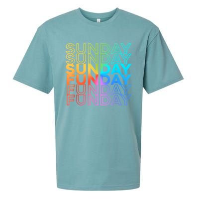 Sunday Funday Rainbow Fade Color Party Sueded Cloud Jersey T-Shirt