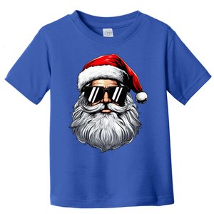 Santa Face Retro Sunglasses Christmas Toddler T-Shirt