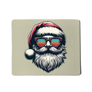 Santa Face Retro Sunglasses Christmas Xmas Mousepad