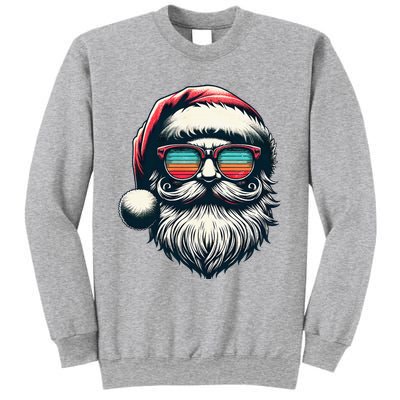 Santa Face Retro Sunglasses Christmas Xmas Sweatshirt