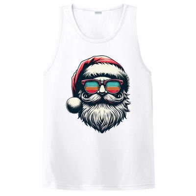 Santa Face Retro Sunglasses Christmas Xmas PosiCharge Competitor Tank