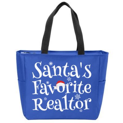 SantaS Favorite Realtor Christmas Funny Gift Funny Gift Zip Tote Bag