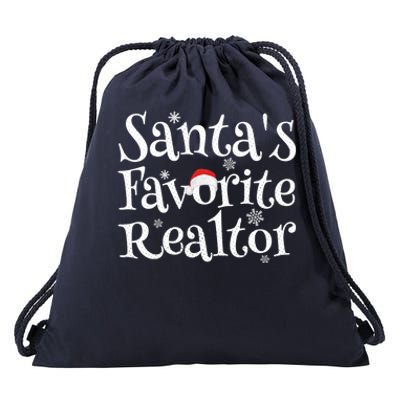 SantaS Favorite Realtor Christmas Funny Gift Funny Gift Drawstring Bag