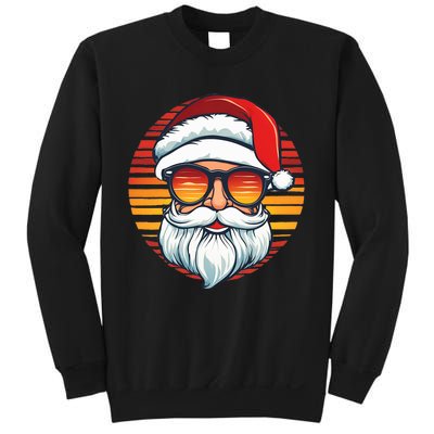 Santa Face Retro Sunglasses Christmas Xmas Sweatshirt