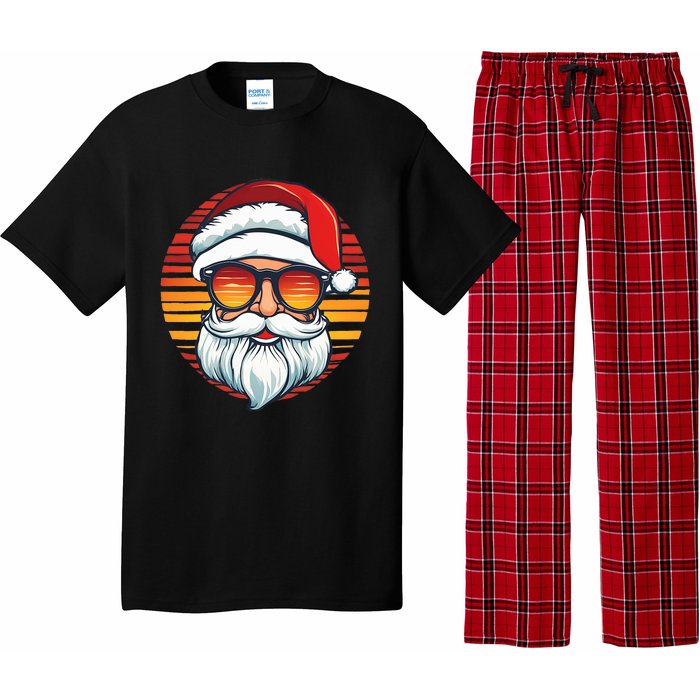 Santa Face Retro Sunglasses Christmas Xmas Pajama Set