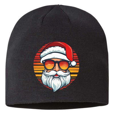 Santa Face Retro Sunglasses Christmas Xmas Sustainable Beanie