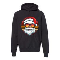 Santa Face Retro Sunglasses Christmas Xmas Premium Hoodie