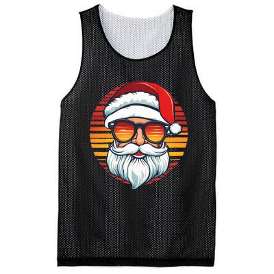 Santa Face Retro Sunglasses Christmas Xmas Mesh Reversible Basketball Jersey Tank