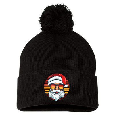 Santa Face Retro Sunglasses Christmas Xmas Pom Pom 12in Knit Beanie