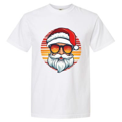 Santa Face Retro Sunglasses Christmas Xmas Garment-Dyed Heavyweight T-Shirt