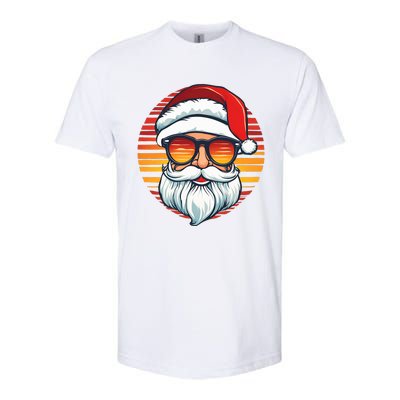 Santa Face Retro Sunglasses Christmas Xmas Softstyle CVC T-Shirt